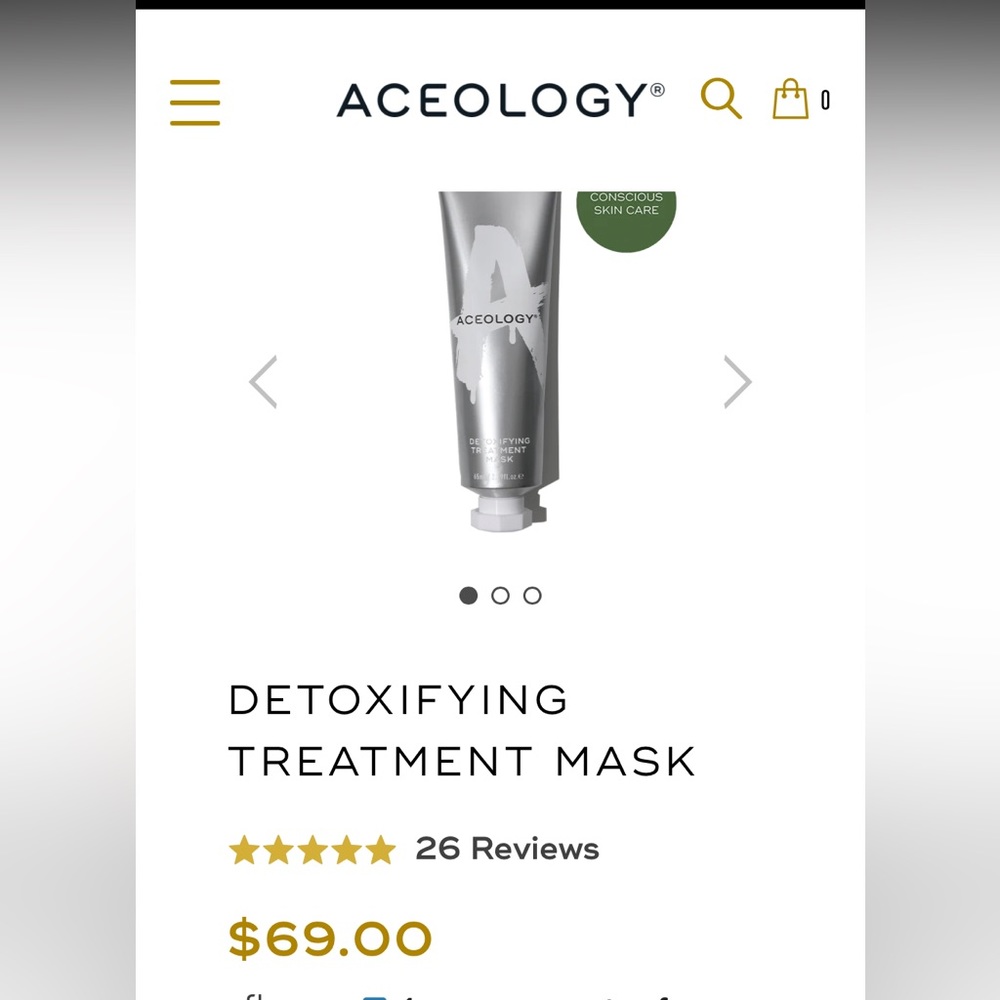 Aceology detoxifying treatment mask Full Size Detoxify Purifies Regenerates NWT